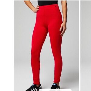 Fabletics NEW XL 24/7 Skinny Pant Red High Waisted Leggings Ankle Zip Pants